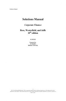 Solutions Manual Corporate Finance