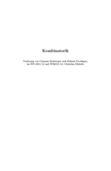 Kombinatorik [Lecture notes]