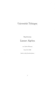 Repetitorium Lineare Algebra [Lecture notes]