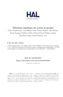 Théorèmes ergodiques pour les actions de groupes