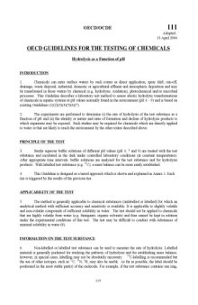 Test No. 111: Hydrolysis as a Function of pH