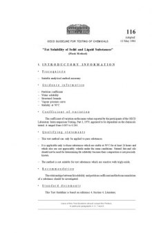 Test No. 116: Fat Solubility of Solid and Liquid Substances