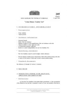 205. Avian dietary toxicity test