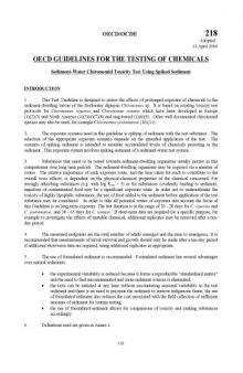 Test No. 218: Sediment-Water Chironomid Toxicity Using Spiked Sediment