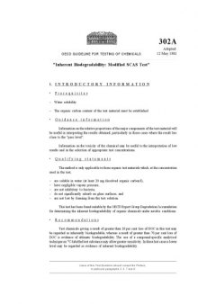 302A : inherent biodegradability : modified SCAS test