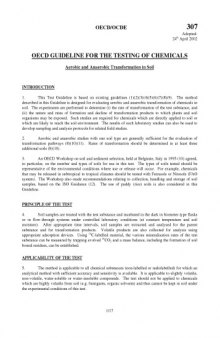 Test No. 307 : Aerobic and anaerobic transformation in Soil