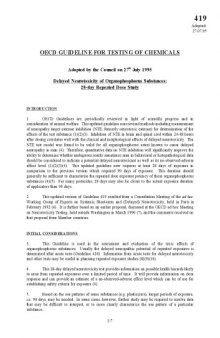 Test No. 419: Delayed Neurotoxicity of Organophosphorus Substances: 28-day Repeated Dose Study