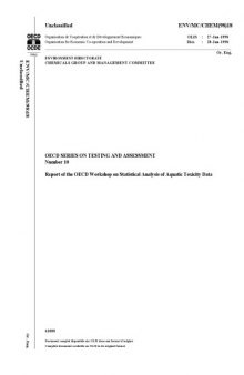 Report of the OECD Workshop on Statistical Analysis of Aquatic Toxicity Data