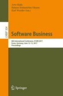 Software Business: 8th International Conference, ICSOB 2017, Essen, Germany, June 12-13, 2017, Proceedings