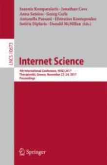 Internet Science: 4th International Conference, INSCI 2017, Thessaloniki, Greece, November 22-24, 2017, Proceedings