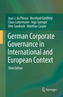 German Corporate Governance in International and European Context