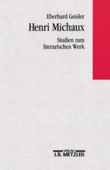 Henri Michaux: Studien zum literarischen Werk