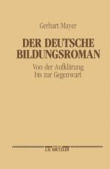 Der deutsche Bildungsroman: Von der Aufklärung bis zur Gegenwart