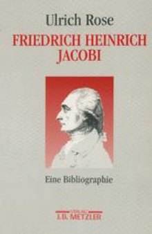 Friedrich Heinrich Jacobi: Eine Bibliographie