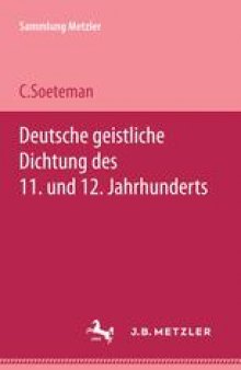 Deutsche geistliche Dichtung des 11. und 12. Jahrhunderts