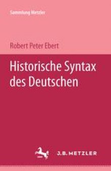 Historische Syntax des Deutschen