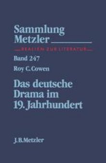Das deutsche Drama im 19. Jahrhundert