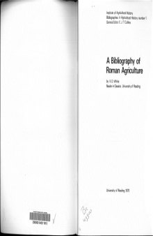 A bibliography of Roman agriculture