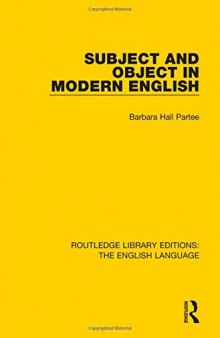 Subject and Object in Modern English