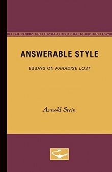 Answerable Style: Essays on Paradise Lost