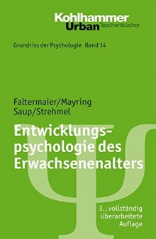 Entwicklungspsychologie Des Erwachsenenalters (Urban-taschenbucher) (German Edition)