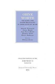 Ohne Worte: Vocality and Instrumentality in 19th-Century Music
