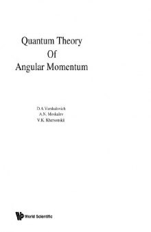 Quantum Theory Of Angular Momemtum