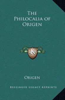 The Philocalia of Origen