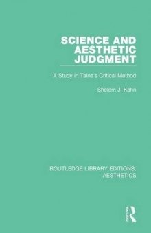 Science and Aesthetic Judgement: A Study in Taine’s Critical Method