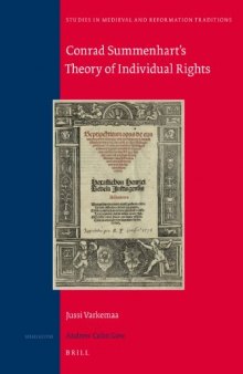 Conrad Summenhart’s Theory of Individual Rights