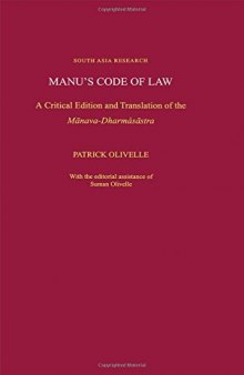 Manu’s Code of Law: A Critical Edition and Translation of the Mānava-Dharmaśāstra