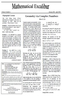 Complex Numbers in Geometry