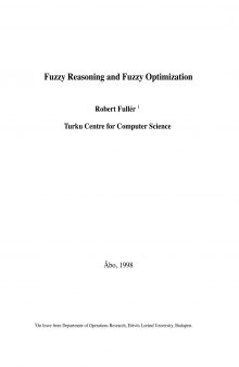 Fuzzy Reasoning and Fuzzy Optimization