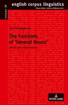 The Functions of ‘General Nouns’: Theory and Corpus Analysis