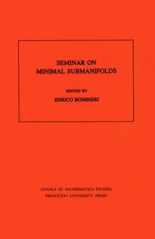 Seminar On Minimal Submanifolds