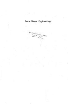 Rock slope engineering
