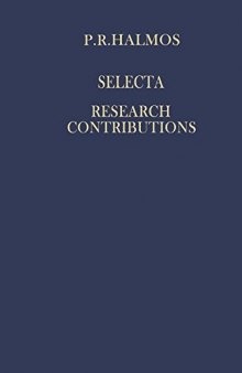 Selecta 1. Research contributions