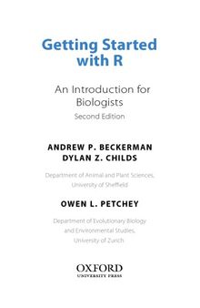 Getting started with R. An Introduction for Biologists