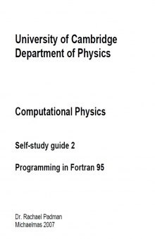 Self study guide: Fortran 95
