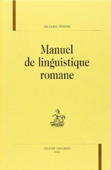 Manuel de linguistique romane