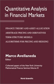Quantitative Analysis in Financial Markets: Collected Papers of the New York University Mathematical Finance Seminar (Vol III)