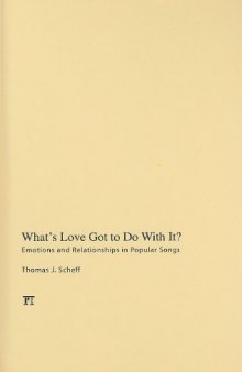 What’s Love Got to Do with It?: Emotions and Relationships in Pop Songs