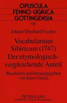 Vocabularium Sibiricum (1747): Der etymologisch-vergleichende Anteil