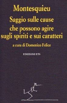 Saggio sulle cause che possono agire sugli spiriti e sui caratteri