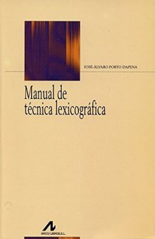 Manual de técnica lexicográfica