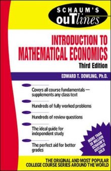 Schaum’s Outline  Introduction to Mathematical Economics