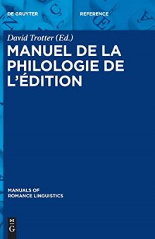 Manuel de la philologie de l’édition