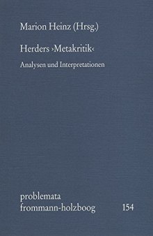 Herders Metakritik: Analysen Und Interpretationen