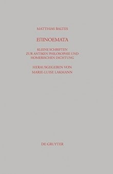 Epinoemata: Kleine Schriften zur antiken Philosophie und homerischen Dichtung