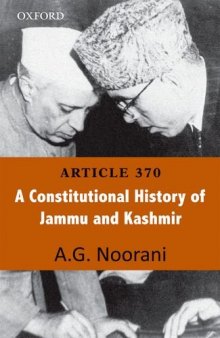 Article 370: A Constitutional History of Jammu and Kashmir